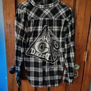Button down Plaid Shirt w/ Design